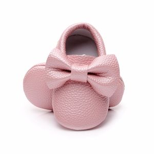 ❣️5 for $25 girls pink bow pebble soft sole moccasins